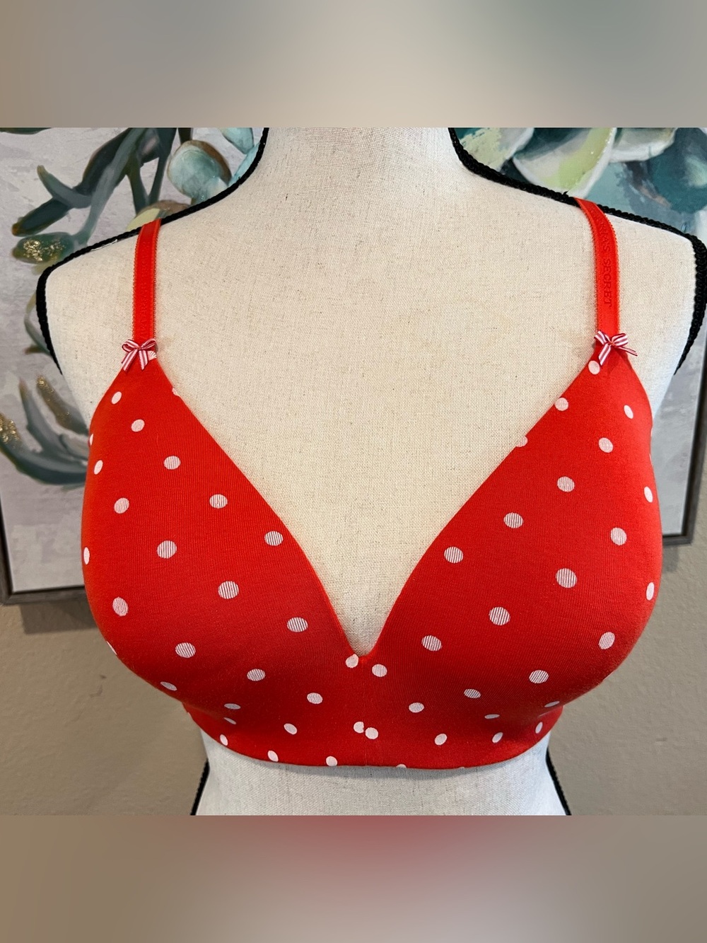 Victoria's Secret Red Polka Dot Wireless Bra